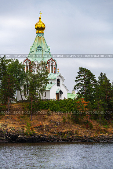 Church of St. Nicholas the Wonderworker in the Nikolsky skete of the Valaam monastery. (2021 год). Редакционное фото, фотограф Михаил Аккуратoв / Фотобанк Лори