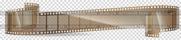 Cinema movie and photography 35 mm film strip template, vector flat element in vintage style. Cinema strip isolated icon with recorded film on tape, cinematography retro photo roll with frames. Cinema movie and photography 35 mm film strip template, vector flat element in vintage style. Стоковая иллюстрация, агентство Ingram Publishing / Фотобанк Лори