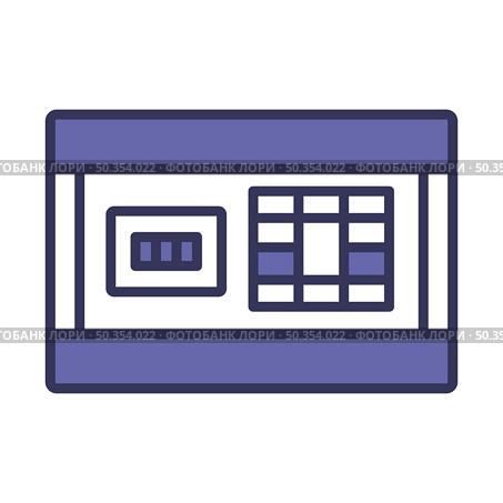 Circuit Breakers Box Icon. Editable Bold Outline With Color Fill Design. Vector Illustration. Стоковая иллюстрация, агентство Ingram Publishing / Фотобанк Лори