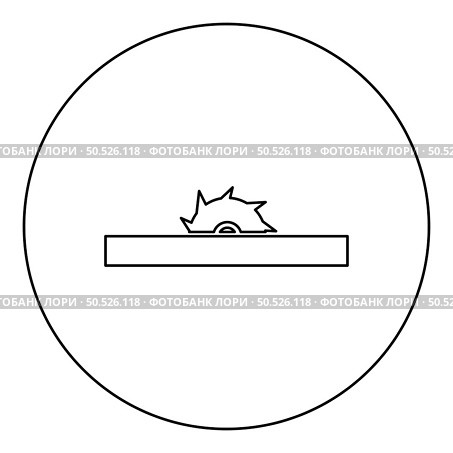Circular saw bench table wheel blade carpentry workshop concept icon in circle round black color vector illustration image outline contour line thin style simple. Circular saw bench table wheel blade carpentry workshop concept icon in circle round black color vector illustration image outline contour line thin style. Стоковая иллюстрация, агентство Ingram Publishing / Фотобанк Лори