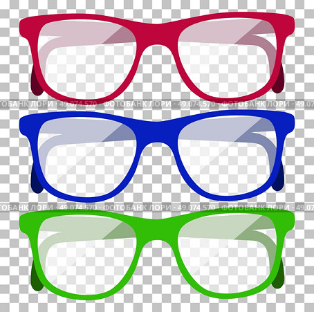 Classic glasses icon. Glasses isolated. Glasses model icons, man, women frames. Eyeglasses isolated. Hipster glasses. Club glasses. Office glasses. Metal framed geek glasses vintage. Vector glasses. Стоковая иллюстрация, агентство Ingram Publishing / Фотобанк Лори