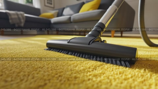 Cleaning orange carpet with vacuum cleaner at home. Living space. Professional Vacuuming a Soft Rug in Apartment. Modern Stylish Living Room Space Background. Clean Sweep. House work. Cleaning Service. Стоковое AI-видео, аниматор Марина Демидюк / Фотобанк Лори