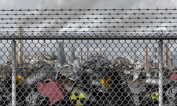 Climate lockdown and Ecological closures or closed due to environmental issues as an eco concept for the environment pollution shutdown and low air quality for a sustainable planet with 3D illustration elements. Стоковое фото, агентство Ingram Publishing / Фотобанк Лори