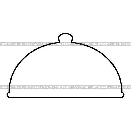 Cloche serving dish Restaurant cover dome plate covers to keep food warm Convex lid Exquisite presentation gourmet meal Catering concept contour outline icon black color vector illustration flat style simple image. Cloche serving dish Restaurant cover dome plate covers to keep food warm Convex lid Exquisite presentation gourmet meal Catering concept contour outline icon black color vector illustration flat style image. Стоковая иллюстрация, агентство Ingram Publishing / Фотобанк Лори