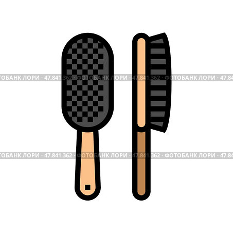 clothing brush clothes care color icon vector illustration. Стоковая иллюстрация, иллюстратор Vectorwin / Фотобанк Лори