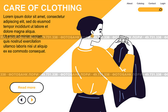 Clothing care. Vector illustration. Reuse old fabric scraps for creative DIY projects Reusable clothing items help reduce waste and promote sustainability Caring for your clothes shows respect. Clothing care. Fashion support groups offer guidance and advice. Aid organizations provide clothing for those in need. Стоковая иллюстрация, агентство Ingram Publishing / Фотобанк Лори