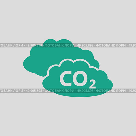 CO 2 cloud icon. Gray background with green. Vector illustration. Стоковая иллюстрация, агентство Ingram Publishing / Фотобанк Лори