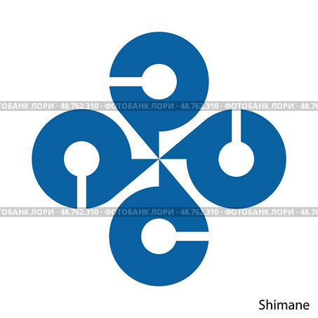 Coat of Arms of Shimane is a Japan prefecture. Vector emblem. Стоковая иллюстрация, иллюстратор Максим Гребешков / Фотобанк Лори