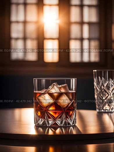 Cocktail vodka with coffee liqueur on sunny background. Стоковое AI-изображение, AI-художник Наталья Симакова / Фотобанк Лори