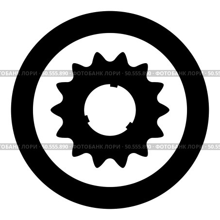 Cogset sprocket bicycle star gear service sprocket cogs wheel with teeth engages with chain icon in circle round black color vector illustration image solid outline style simple. Cogset sprocket bicycle star gear service sprocket cogs wheel with teeth engages with chain icon in circle round black color vector illustration image solid outline style. Стоковая иллюстрация, агентство Ingram Publishing / Фотобанк Лори