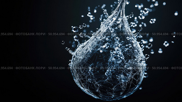 cohesion disintegrating water drop ai generated. Стоковое AI-изображение, AI-художник Vectorwin / Фотобанк Лори