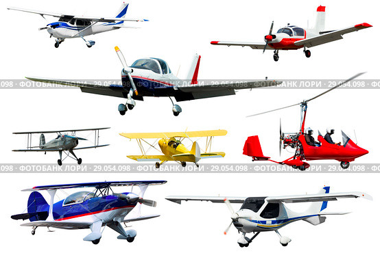 Collage of different modern airplanes. Стоковое фото, фотограф Яков Филимонов / Фотобанк Лори