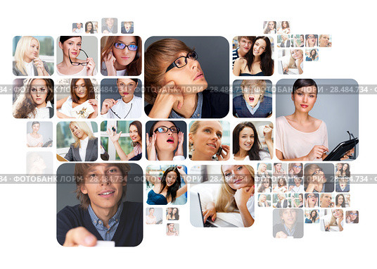 Collection of different people portraits. Стоковое фото, агентство Ingram Publishing / Фотобанк Лори