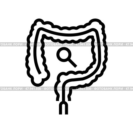 colonoscopy examination line icon vector illustration. Стоковая иллюстрация, иллюстратор Vectorwin / Фотобанк Лори