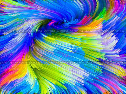 Color Swirl series. Backdrop composed of pattern of swirling color strands and suitable for use in the projects on creativity, imagination and art. Стоковое фото, агентство Ingram Publishing / Фотобанк Лори