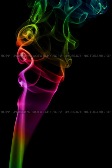 colorful smoke on black background. Стоковое фото, агентство Ingram Publishing / Фотобанк Лори