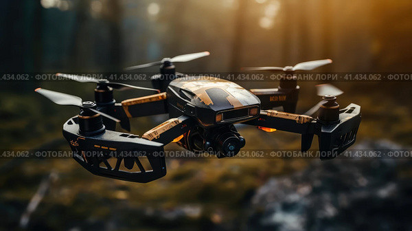 Combat FPV drone. Стоковое AI-изображение, AI-художник Кирилл Черезов / Фотобанк Лори