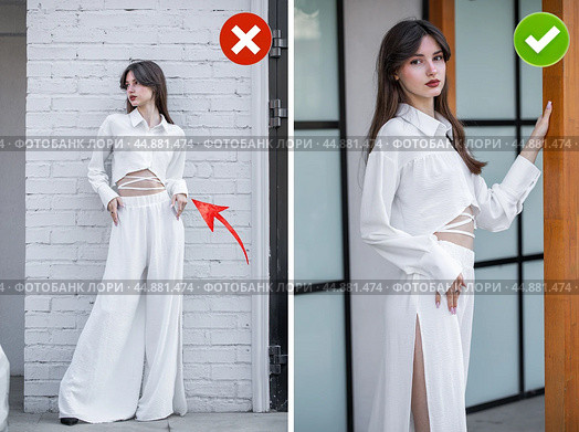 Common mistakes in female posing and how to avoid them. Photo poses. Стоковое фото, фотограф Андрей Аркуша / Фотобанк Лори