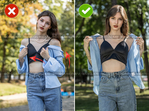 Common mistakes in female posing and how to avoid them. Photo poses. Стоковое фото, фотограф Андрей Аркуша / Фотобанк Лори