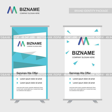 Company ads banner unique design with ml logo. For web design and application interface, also useful for infographics. Vector illustration. Стоковая иллюстрация, агентство Ingram Publishing / Фотобанк Лори
