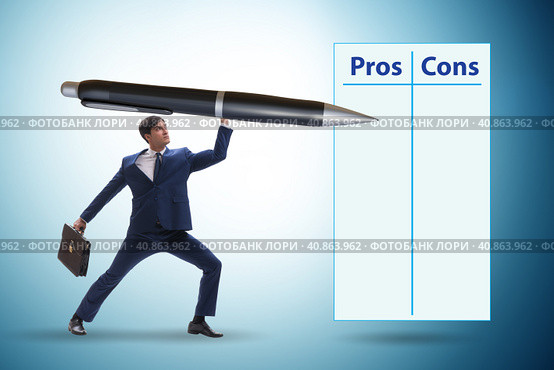 Concept of choosing pros and cons. Стоковое фото, фотограф Elnur / Фотобанк Лори