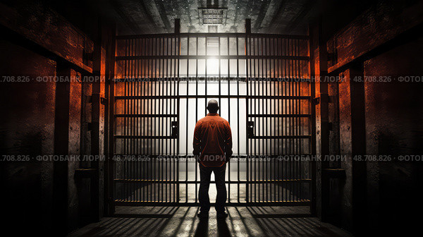 confinement jail doors ai generated. Стоковое AI-изображение, AI-художник Vectorwin / Фотобанк Лори