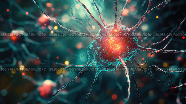 connectivity expanding neuron ai generated. Стоковое AI-изображение, AI-художник Vectorwin / Фотобанк Лори