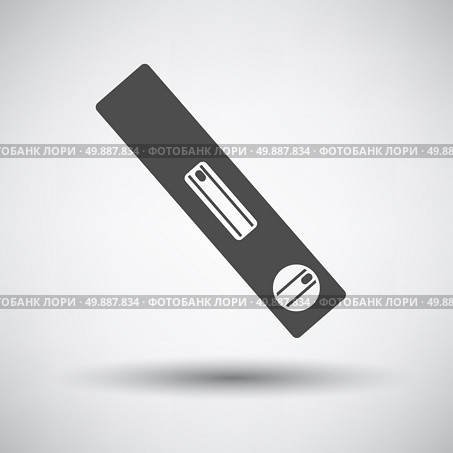 Construction level icon on gray background with round shadow. Vector illustration. Стоковая иллюстрация, агентство Ingram Publishing / Фотобанк Лори