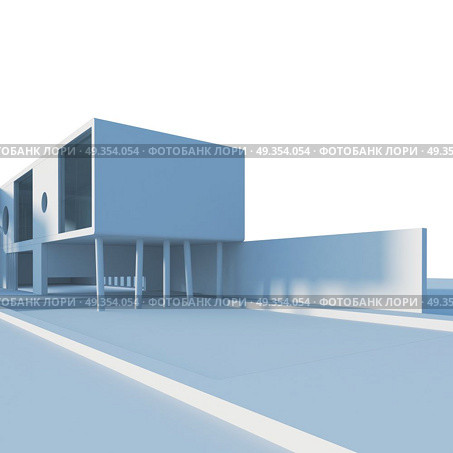 Constructivism style cottage 3d rendering. Constructivism style cottage. Building design and 3d model my own. Стоковое фото, агентство Ingram Publishing / Фотобанк Лори