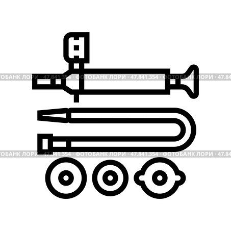 coolant pressure tester car line icon vector illustration. Стоковая иллюстрация, иллюстратор Vectorwin / Фотобанк Лори