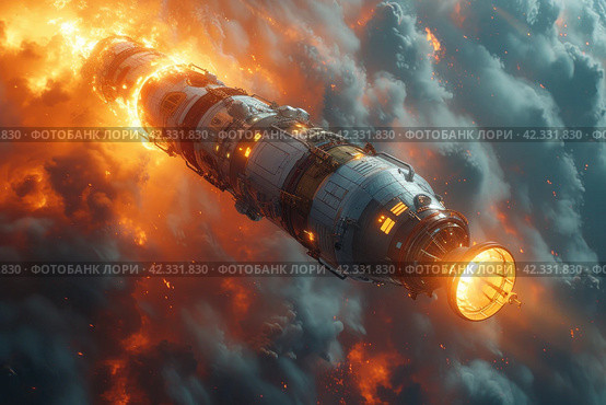 Cosmic Revelations in Sci-Fi Guise: A Grand Journey Through the Mysteries of the Universe's Technology. Стоковое AI-изображение, AI-художник Юрий Поздников / Фотобанк Лори