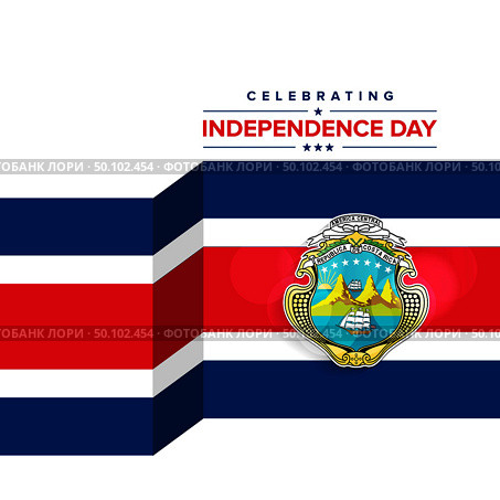 Costa Rica Independence day design card vector. Стоковая иллюстрация, агентство Ingram Publishing / Фотобанк Лори
