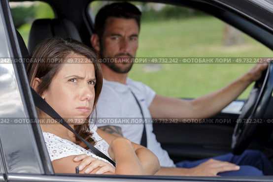 couple argue in the car. Стоковое фото, агентство Ingram Publishing / Фотобанк Лори