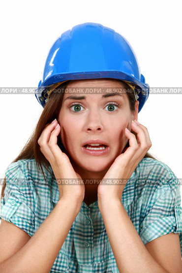 craftswoman in a state of shock. Стоковое фото, агентство Ingram Publishing / Фотобанк Лори