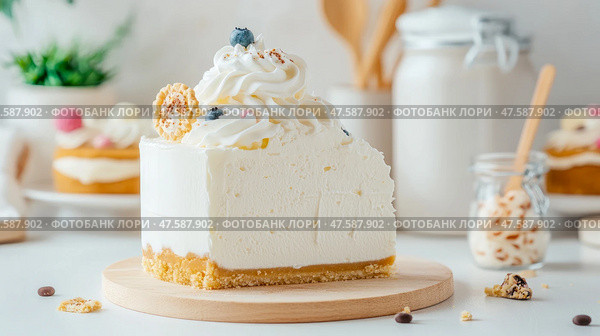 Creamy Dream: A Slice of Decadence. Стоковое AI-изображение, AI-художник Данила Большаков / Фотобанк Лори
