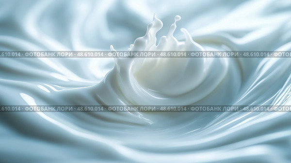 Creamy texture swirls and splashes create an artistic culinary display. Вихри и брызги кремовой текстуры создают художественный кулинарный образ. Стоковое AI-изображение, AI-художник Katsiaryna Repich / Фотобанк Лори