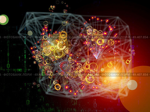 Creative arrangement of connected abstract elements as a concept metaphor on subject of networking, science, education and modern technology. Стоковое фото, агентство Ingram Publishing / Фотобанк Лори
