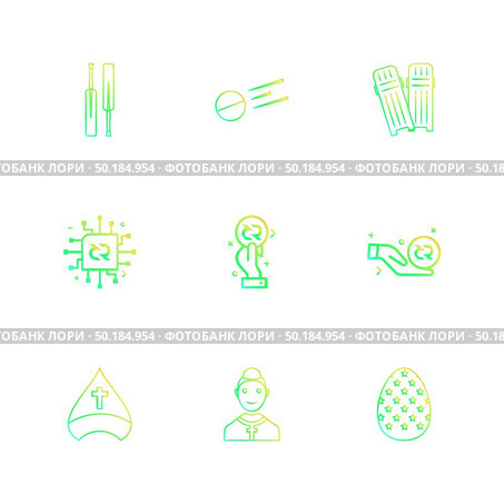 cricket , bat , ball , pads , egg,  crypto currency , ic , medical , nurse , icon, vector, design,  flat,  collection, style, creative,  icons. Стоковая иллюстрация, агентство Ingram Publishing / Фотобанк Лори