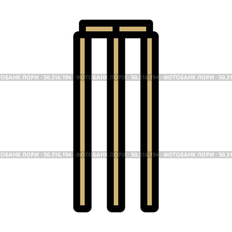 Cricket Wicket Icon. Editable Bold Outline With Color Fill Design. Vector Illustration. Стоковая иллюстрация, агентство Ingram Publishing / Фотобанк Лори