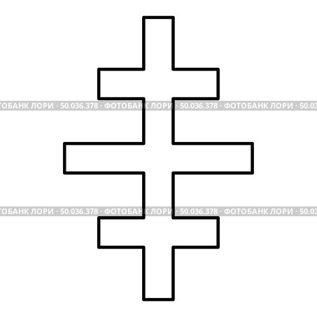 Cross papal roman church icon black color outline vector illustration flat style simple image. Cross papal roman church icon black color outline vector illustration flat style image. Стоковая иллюстрация, агентство Ingram Publishing / Фотобанк Лори