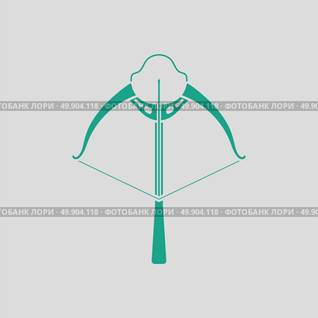 Crossbow icon. Gray background with green. Vector illustration. Стоковая иллюстрация, агентство Ingram Publishing / Фотобанк Лори