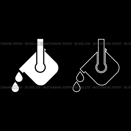 Crucible molten metal poured from ladle melting iron metallurgical foundry industry concept metal casting process set icon white color vector illustration image simple solid fill outline contour line thin flat style. Crucible molten metal poured from ladle melting iron metallurgical foundry industry concept metal casting process set icon white color vector illustration image solid fill outline contour line thin flat style. Стоковая иллюстрация, агентство Ingram Publishing / Фотобанк Лори