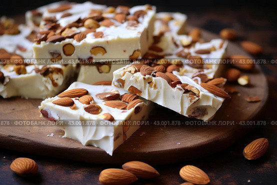 Crunchy Nutty nougat. Generate Ai. Стоковое AI-изображение, AI-художник Иван Рябоконь / Фотобанк Лори