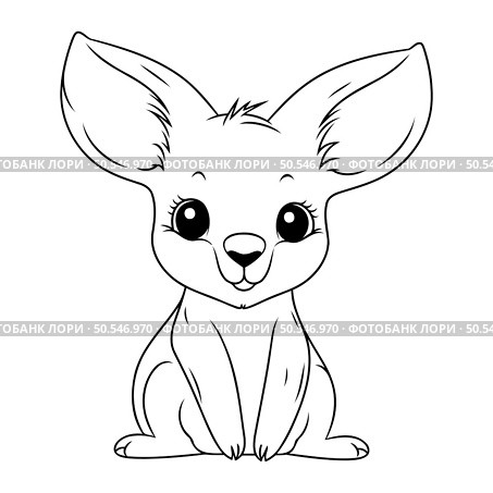 Cute little kangaroo cartoon isolated on white background. Vector illustration. Стоковая иллюстрация, агентство Ingram Publishing / Фотобанк Лори