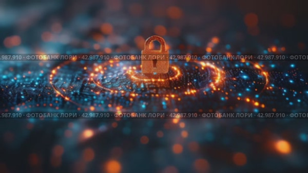 Cyber security and data protection on internet. virtual lock shield, secure access, encrypted connection. Password protected system and storage. Cybersecurity technology. Стоковое AI-видео, аниматор Ирина Михайличенко / Фотобанк Лори