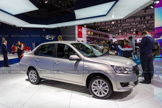 Datsun on-DO. Московский международный автомобильный салон 2014. Редакционное фото, фотограф Сергей Лаврентьев / Фотобанк Лори