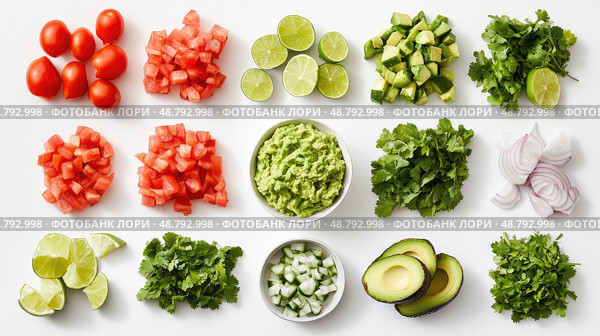deconstructed guacamole white background ai generated. Стоковое AI-изображение, AI-художник Vectorwin / Фотобанк Лори
