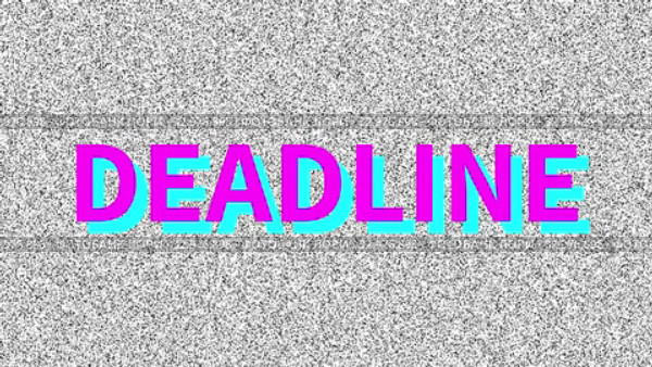 Дэдлайн. Deadline. Word about problem on noisy old screen. Looping VHS interference. Vintage animated background. 4K video footage. Стоковая анимация, аниматор Dmitry Domashenko / Фотобанк Лори