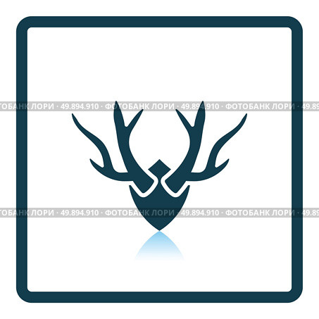 Deer’s antlers  icon. Shadow reflection design. Vector illustration. Стоковая иллюстрация, агентство Ingram Publishing / Фотобанк Лори
