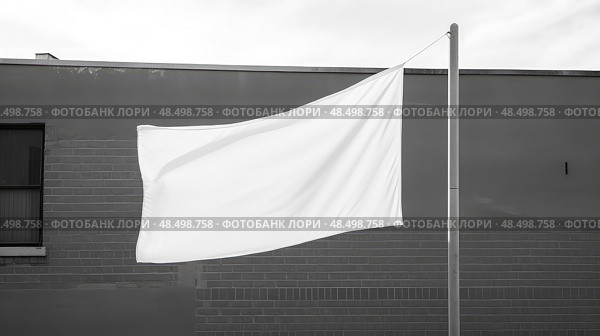 defeat surrender white flag ai generated. Стоковое AI-изображение, AI-художник Vectorwin / Фотобанк Лори